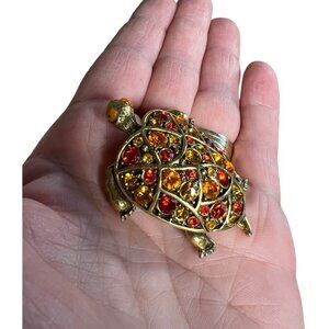 Rhinestone Turtle‎ Brooch